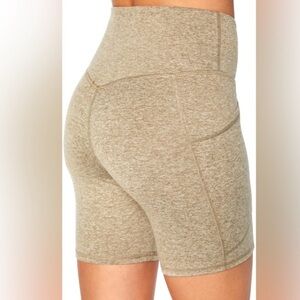 Zobha Tan Bike Shorts High-Waisted Stretch